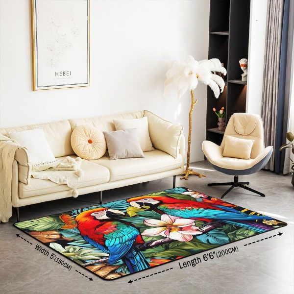 Howling Wolf Living Room Rugs 5x7 Thunder Lightning Area Rug for Kids Teen Wild Wolf Silhouette Carpet Runner Non Slip Mysterious Night Wolf Decorative Accent Rug Bedroom Decor - Image 53