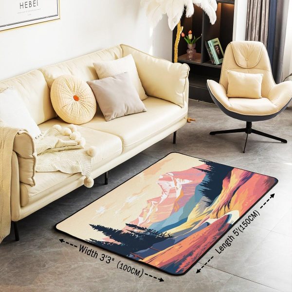 Howling Wolf Living Room Rugs 5x7 Thunder Lightning Area Rug for Kids Teen Wild Wolf Silhouette Carpet Runner Non Slip Mysterious Night Wolf Decorative Accent Rug Bedroom Decor - Image 58