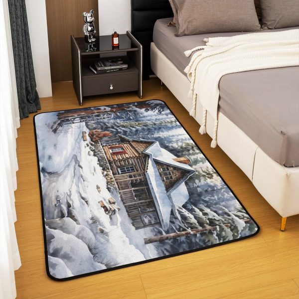 Howling Wolf Living Room Rugs 5x7 Thunder Lightning Area Rug for Kids Teen Wild Wolf Silhouette Carpet Runner Non Slip Mysterious Night Wolf Decorative Accent Rug Bedroom Decor - Image 75