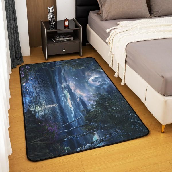 Howling Wolf Living Room Rugs 5x7 Thunder Lightning Area Rug for Kids Teen Wild Wolf Silhouette Carpet Runner Non Slip Mysterious Night Wolf Decorative Accent Rug Bedroom Decor - Image 91