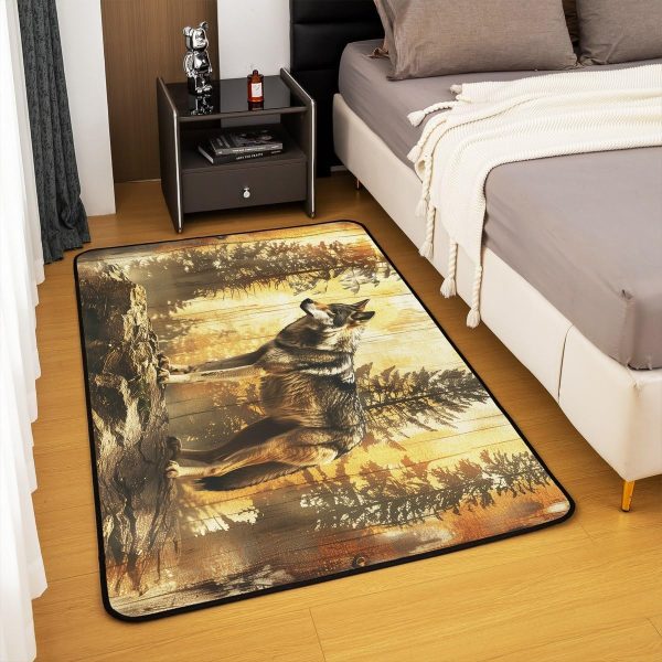 Howling Wolf Living Room Rugs 5x7 Thunder Lightning Area Rug for Kids Teen Wild Wolf Silhouette Carpet Runner Non Slip Mysterious Night Wolf Decorative Accent Rug Bedroom Decor - Image 95