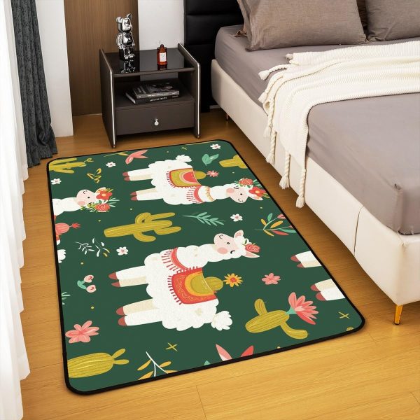 Howling Wolf Living Room Rugs 5x7 Thunder Lightning Area Rug for Kids Teen Wild Wolf Silhouette Carpet Runner Non Slip Mysterious Night Wolf Decorative Accent Rug Bedroom Decor - Image 99