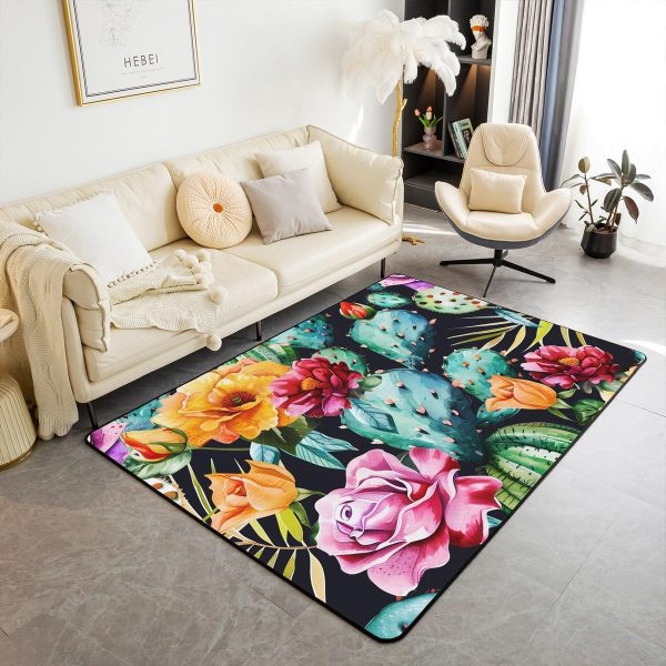 Howling Wolf Living Room Rugs 5x7 Thunder Lightning Area Rug for Kids Teen Wild Wolf Silhouette Carpet Runner Non Slip Mysterious Night Wolf Decorative Accent Rug Bedroom Decor - Image 100