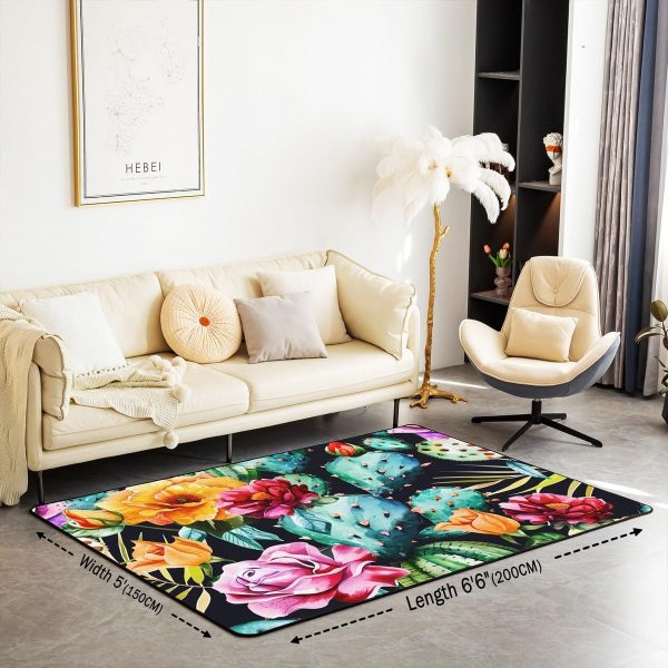 Howling Wolf Living Room Rugs 5x7 Thunder Lightning Area Rug for Kids Teen Wild Wolf Silhouette Carpet Runner Non Slip Mysterious Night Wolf Decorative Accent Rug Bedroom Decor - Image 101