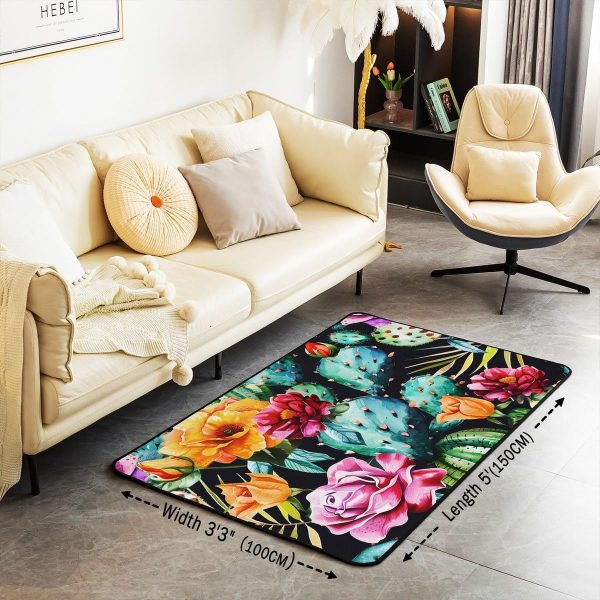 Howling Wolf Living Room Rugs 5x7 Thunder Lightning Area Rug for Kids Teen Wild Wolf Silhouette Carpet Runner Non Slip Mysterious Night Wolf Decorative Accent Rug Bedroom Decor - Image 102